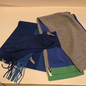 Ann Taylor Cashmere Scarf Set With Gloves & 2nd Cashmere Scarf